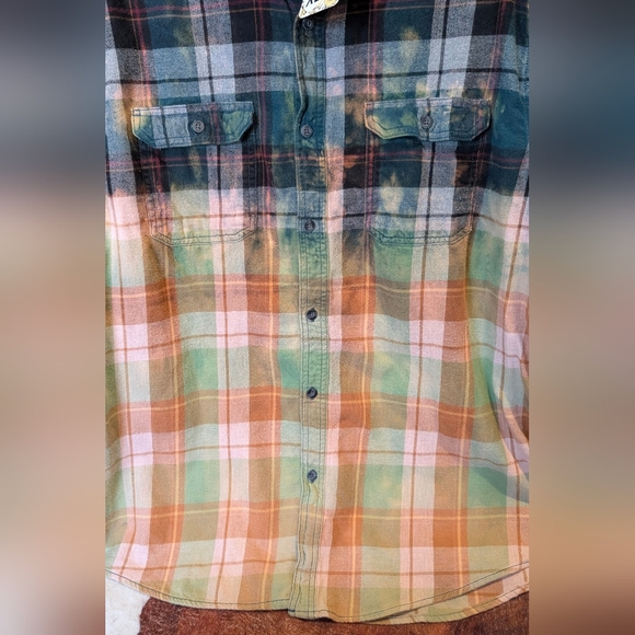 Boho Southwestern Cross Graphic Upcycled Flannel Shirt - Picture 15 of 15